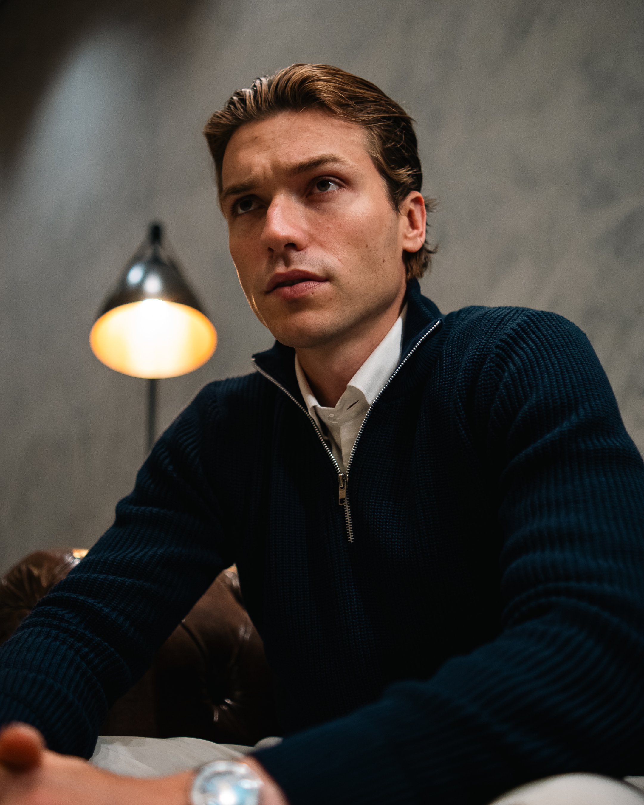 Tricot Quarter-Zip – Azul Marinho
