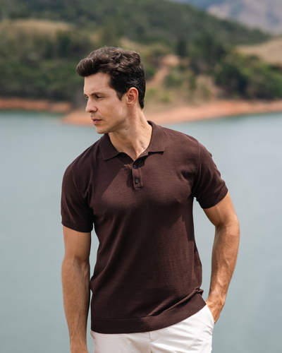 Camisa Polo Tricot – Marrom Expresso
