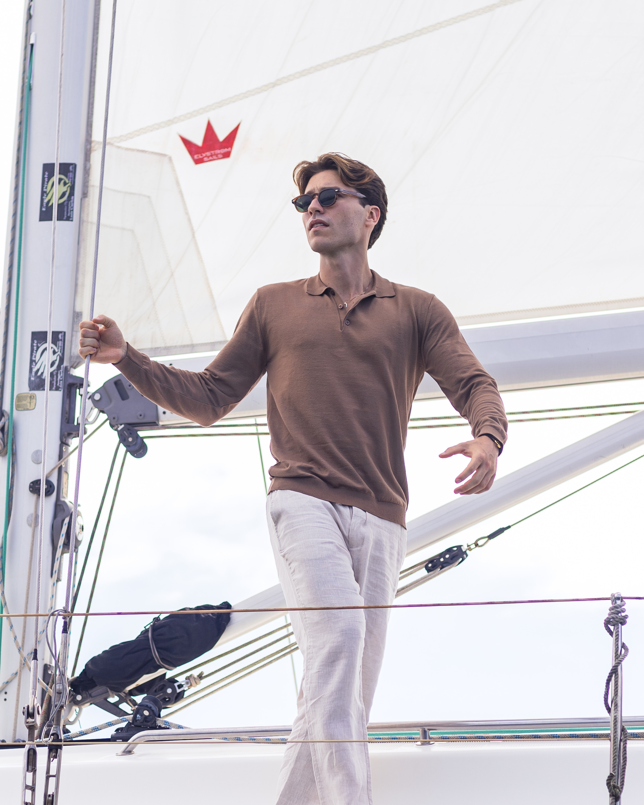 Camisa Polo Manga Longa Tricot