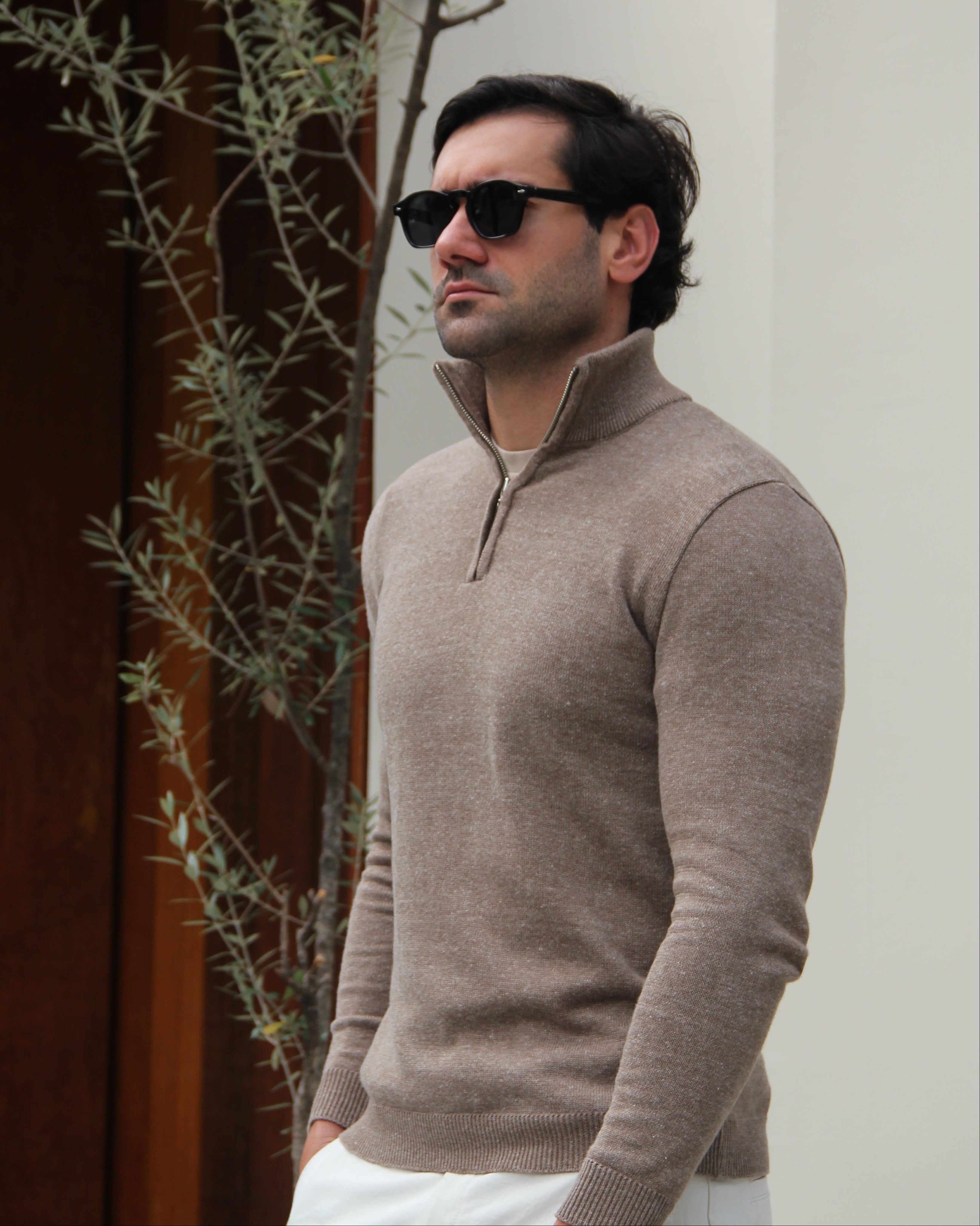 Suéter Quarter-zip Leve