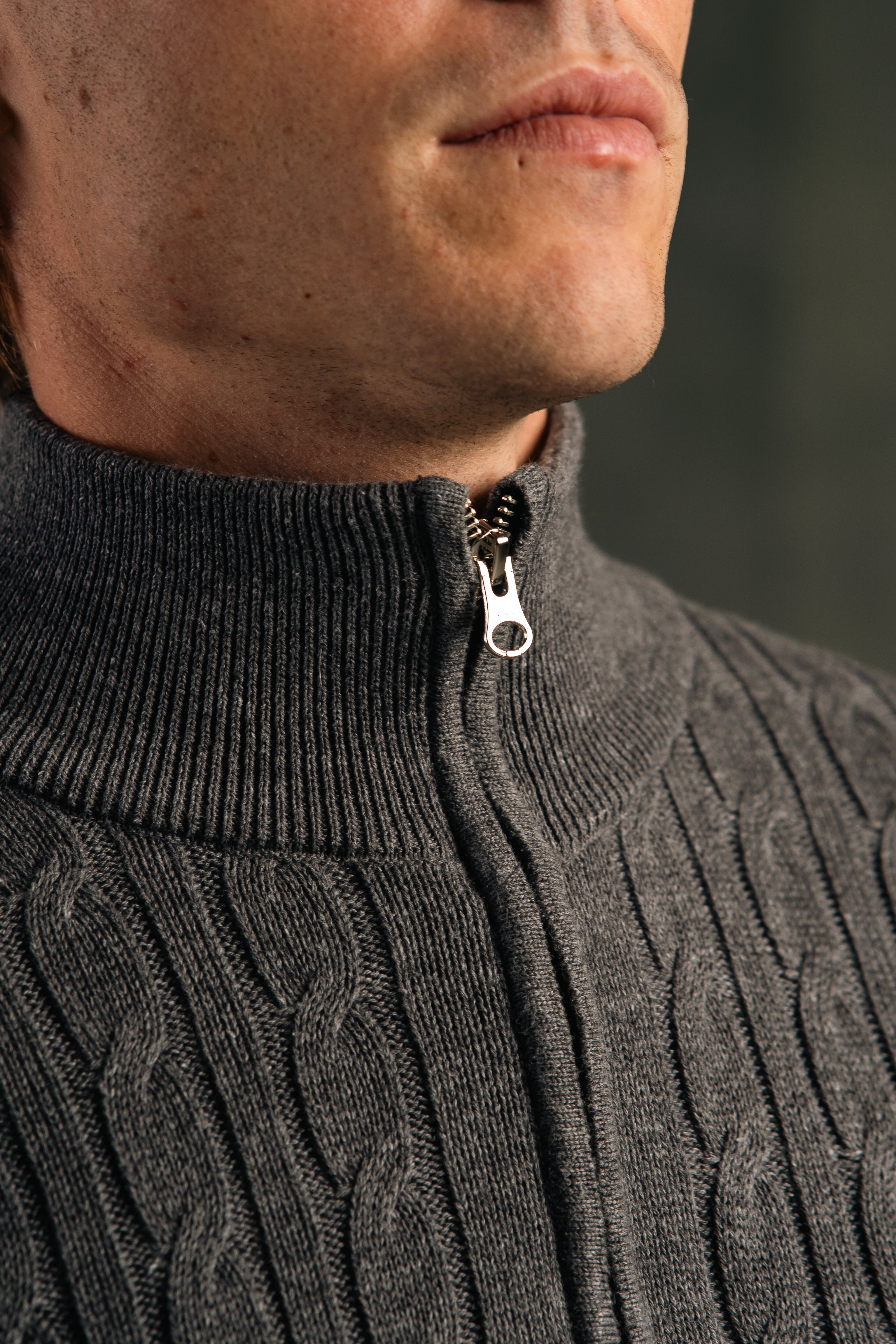 Tricot Full Zip – Cinza Mescla