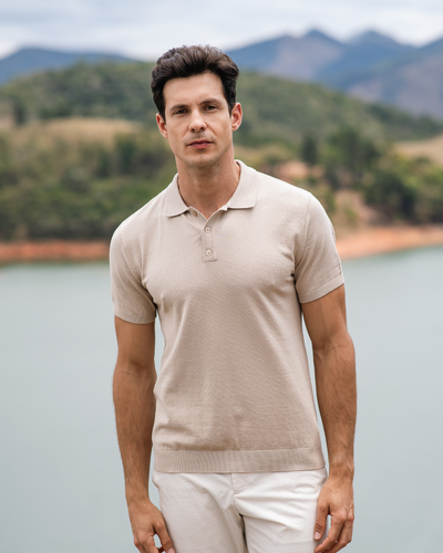 Camisa Polo Tricot – Areia