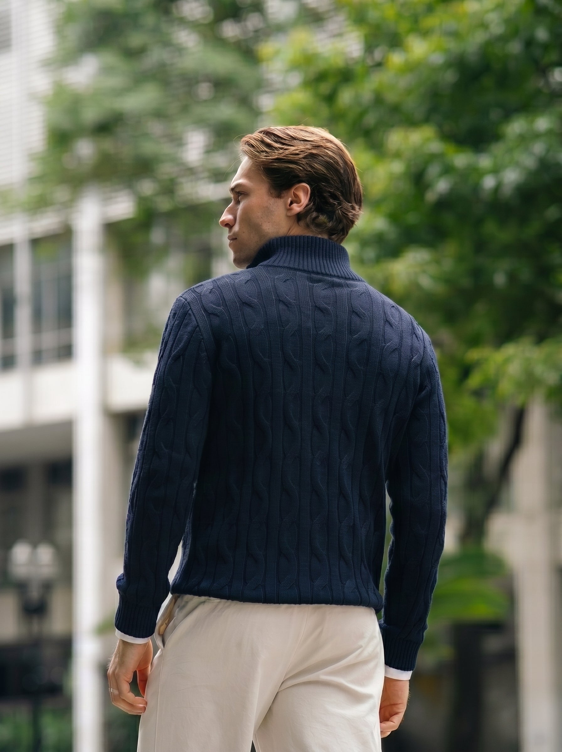 Tricot Full Zip – Azul Marinho